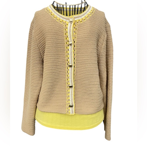 ANN TAYLOR crochet cardigan size L - Picture 1 of 12